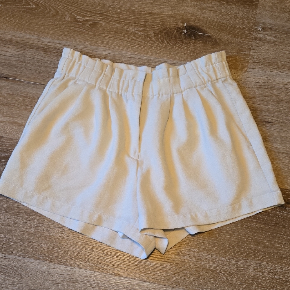 Dynamite Cream High-Waist Elastic Shorts